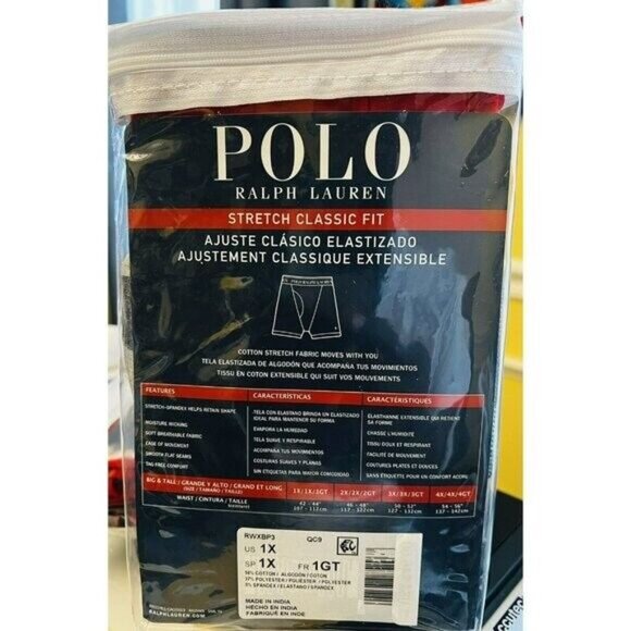 New Polo Ralph Lauren Men's 3-Pack Big & Tall Boxer Briefs Multicolor Size - 1X - Picture 4 of 4